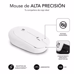 SUBBLIM SUBKBC-CSSW11 tastiera Mouse incluso Universale RF Wireless QWERTY Spagnolo Bianco - Vista aggiuntiva 5