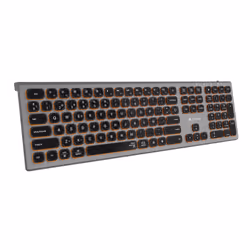 SUBBLIM SUBKB-3MIE310, Wireless, RF senza fili + Bluetooth, Tasto con meccanismo a forbici, QWERTY, LED RGB, Nero, Grigio