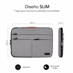 SUBBLIM SUBLS-AP36002 borsa per laptop 35,6 cm (14") Custodia a tasca Grigio - Vista aggiuntiva 6