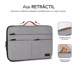 SUBBLIM SUBLS-AP36051 borsa per laptop 15.6" Custodia a tasca Grigio - Vista aggiuntiva 5