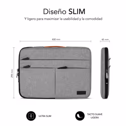 SUBBLIM SUBLS-AP36051 borsa per laptop 15.6" Custodia a tasca Grigio - Vista aggiuntiva 6