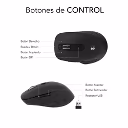 SUBBLIM SUBMO-EDCUR01 mouse Universale Mano destra Bluetooth + USB Type-A Ottico 1600 DPI - Vista aggiuntiva 6