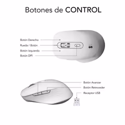 SUBBLIM SUBMO-EDCUR02 mouse Universale Mano destra Bluetooth + USB Type-A Ottico 1600 DPI - Vista aggiuntiva 6