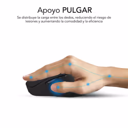 SUBBLIM RATON OPTICO DUAL COMFORT ERGO DUAL BATERIA NEGRO mouse Universale Mano destra Bluetooth + USB Type-A Ottico 2400 DPI - Vista aggiuntiva 5