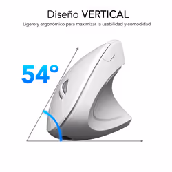 SUBBLIM RATON OPTICO DUAL GLIDE VERTICAL ERGO DUAL BATERIA BLANCO mouse Universale Mano destra Bluetooth + USB Type-A Ottico 1600 DPI - Vista aggiuntiva 4