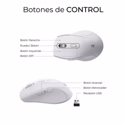 SUBBLIM SUBKBC-DCOPW1 tastiera Mouse incluso Casa/ufficio RF senza fili + Bluetooth QWERTY Spagnolo Bianco - Vista aggiuntiva 7