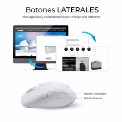 SUBBLIM SUBKBC-DCOPW1 tastiera Mouse incluso Casa/ufficio RF senza fili + Bluetooth QWERTY Spagnolo Bianco - Vista aggiuntiva 8