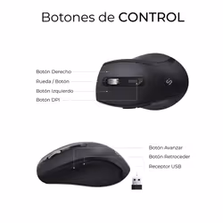 SUBBLIM SUBKBC-DCOPW2 tastiera Mouse incluso Casa/ufficio RF senza fili + Bluetooth QWERTY Spagnolo Nero - Vista aggiuntiva 7