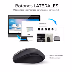 SUBBLIM SUBKBC-DCOPW2 tastiera Mouse incluso Casa/ufficio RF senza fili + Bluetooth QWERTY Spagnolo Nero - Vista aggiuntiva 8
