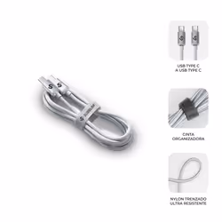 SUBBLIM SUBCAB-C06011 cavo USB USB 2.0 2 m USB C Bianco - Vista aggiuntiva 3
