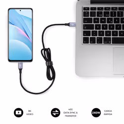 SUBBLIM SUBCAB-C24010 cavo USB USB4 Gen 3x2 1,5 m USB C Nero - Vista aggiuntiva 5