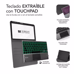 SUBBLIM Funda Tablet KEYTAB ProBT Touchpad Ipad 10,9/11 10a/11a Gen NEGRA - Vista aggiuntiva 3