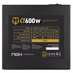 NOX Hummer Alpha alimentatore per computer 600 W 24-pin ATX ATX Nero - Vista aggiuntiva 8