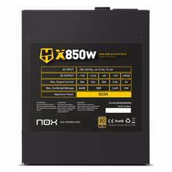 NOX HUMMER X 850W PLUS GOLD alimentatore per computer 24-pin ATX Nero - Vista aggiuntiva 5