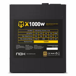 NOX HUMMER X 1000W PLUS GOLD alimentatore per computer 24-pin ATX Nero - Vista aggiuntiva 6
