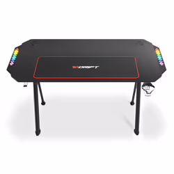 DRIFT DRDZ175RGB, Dritto, Forma rettangolare, Fibra di carbonio, Gaming, Nero, Nero