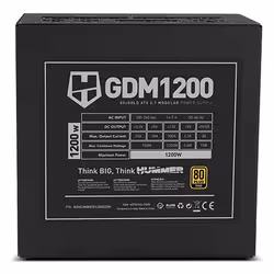 NOX Hummer GDM 1200W GOLD alimentatore per computer 20+4 pin ATX ATX Nero - Vista aggiuntiva 6