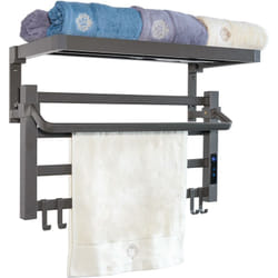 Scaldasalviette elettrico con mensola grigio antracite 55W Purline NTW-09