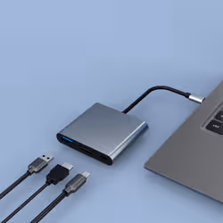 CoolBox miniDOCK C31 Cablato USB 3.2 Gen 1 (3.1 Gen 1) Type-C Grigio - Vista aggiuntiva 2
