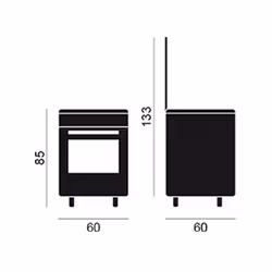 Vitrokitchen CB60BB cucina Gas Cucina a gas 64 L Nero, Bianco - Vista aggiuntiva 2