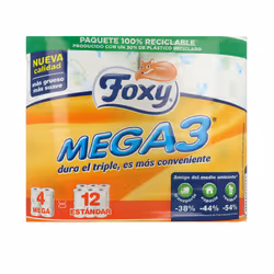 MEGA3 papel higiénico triple duración 4 rollos