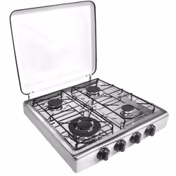Vitrokitchen 452BB, Bianco, Superficie piana, Gas, Acciaio inox, 4 Fornello(i), 4 Fornello(i)