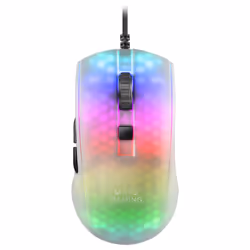 Mars Gaming MMRW, Mano destra, Ottico, USB tipo A, 12800 DPI, Bianco