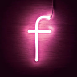 Lettere LED Neon Rosa F Rosa