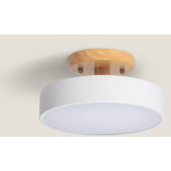 Efectoled - Lampada da Soffitto led 12W Legno e Metallo cct Selezionabile Whisty Bianco