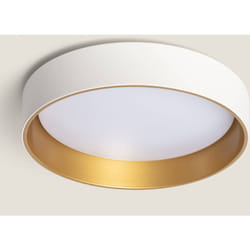 Efectoled - Plafoniera led 20W Circolare Metallo Ø450 mm cct Selezionabile Broadway Bianco / Oro