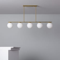 Efectoled - Lampada a Sospensione in Metallo e Vetro Boqor Oro
