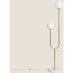 Lampada da Terra Metallo e Vetro Moonlight Brass 2 Luci Oro