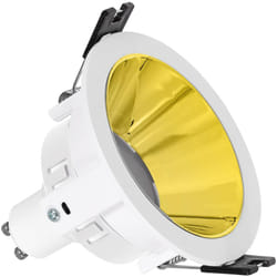 Efectoled - Downlight Conico GU10 6W pc Galvanizzato Foro ø 75mm Oro Bianco Caldo No Flicker 3000K