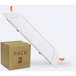 Efectoled - Pannello Downlight led 18W Quadrato SuperSlim Foro 205x205 mm Pack da 2 Unità Bianco Caldo 3000K
