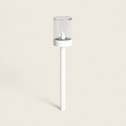 Efectoled - Torcia Solare da Esterno led Effetto Fiamma con Picchetto Brako 40cm Bianco