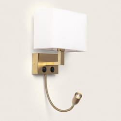 Lampada da parete LED da lettura in Metallo con Flexo Waldorf Ottone