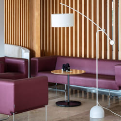 Efectoled - Lampada da Terra Metallo Meetkunde Bianco