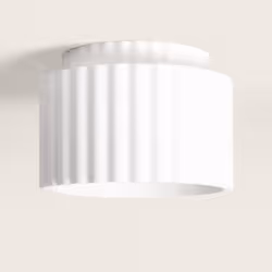 La Lampada da Soffitto in Gesso Doppia Colonna , dal design elegante e dalle leggere ondulazioni , si presenta come un pezzo ...