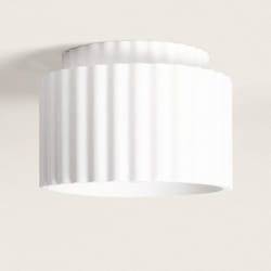 Efectoled - Lampada da Soffitto in Gesso Doppia Colonna Bianco