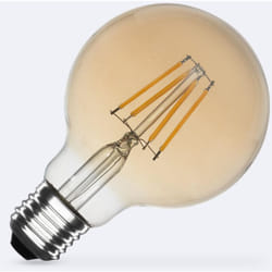 Efectoled - Lampadina Filamento led E27 6W 540 lm G80 Oro No Flicker 2200K Super Caldo