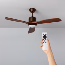 Il Ventilatore da Soffitto Silenzioso Forest Marrone 132cm Motore DC da 40W con opzione di aggiungere una fonte luminosa con ...