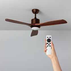 Efectoled - Ventilatore da Soffitto Silenzioso Forest Marrone 132cm Motore dc, Colore Lama: Legno Scuro, Telecomando, Con Luce, WiFi: False