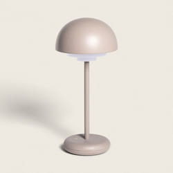 Efectoled - Lampada da Tavolo led 2W Portatile con Batteria usb Ricaricabile Galdan Tortora