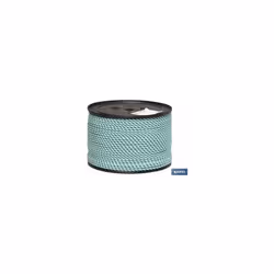 Bobina di corda intrecciata Helico. 16 mm 100 metri bianco/verde Corda intrecciata elicoidale in polipropilene al 100% in ver ...