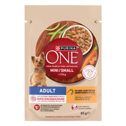 Purina ONE MINI ADULT POLLO/CAROTE GR.85