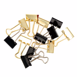 Pinza Metallica nero e oro 1,9 cm 12 u