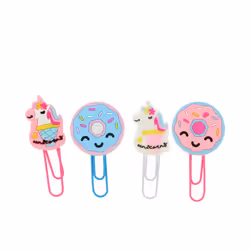 Clip Unicorno E Ciambelle 6 x 2,5 cm 4 u