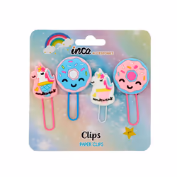 Clip Unicorno E Ciambelle 6 x 2,5 cm 4 u