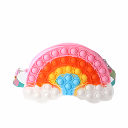 Borsa A Tracolla pop-it in silicone arcobaleno 21 x 14 x 3,5 cm 1 pz