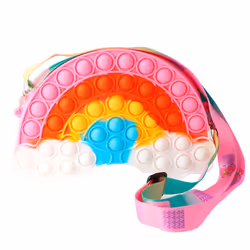Borsa A Tracolla pop-it in silicone arcobaleno 21 x 14 x 3,5 cm 1 pz